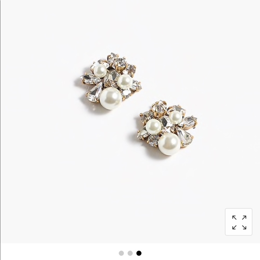J crew pearl and crystal earrings